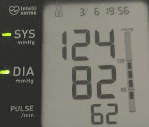 Blutdruckmessgerät Display mit guten Werten